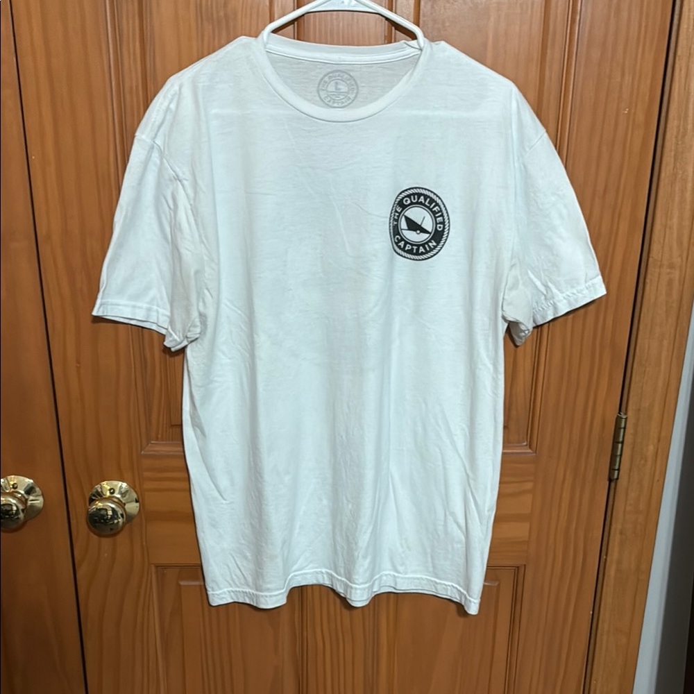 White Short Sleeve The Qualified Captain Tee